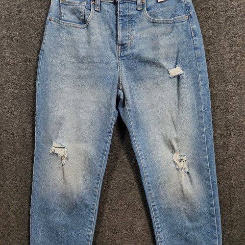 Old Navy Jeans Girls 14 OG Straight High Rise Blue Denim Distress Built In Tough - Picture 4 of 16