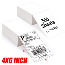 1000 4"x6"Fanfold Direct Thermal Shipping Labels for Zebra BEEPRT Rollo Printers