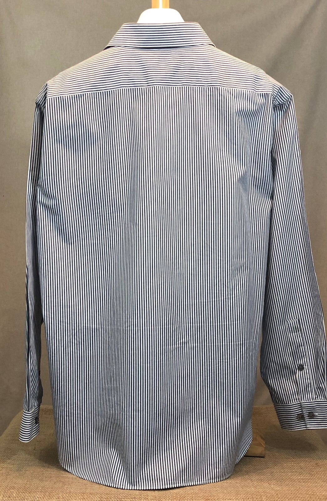 Michael Kors Mens Slim Fit Shirt Blue and White Stripe L/S~17 34/35 (XL) thumbnail 4