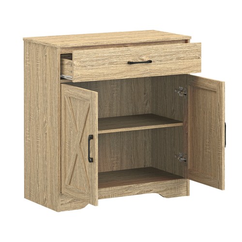 Wooden Cabinet Drawer and 2 Doors Storage Sideboard Farmhouse Entryway Cupboard - Picture 26 of 84