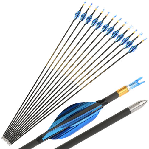 31" Pure Carbon Arrows Spiral Vanes SP700-1000 ID4.2 Recurve CompoundBow Hunting - Picture 29 of 37