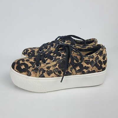 Steve Madden Women 6½M Emmi Leopard Animalprint Platform Lace Up Shoes  Sneakers