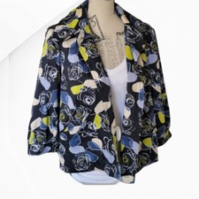 Requirements Women's Floral Print 3/4 Sleeve Strictly Modern Jacket Size M