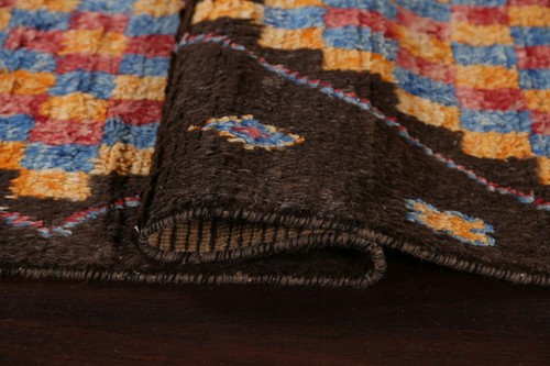 thick-Plush Geometric Moroccan Oriental Runner Rug Hand-knotted Wool 3X13 Carpet - Picture 11 of 12