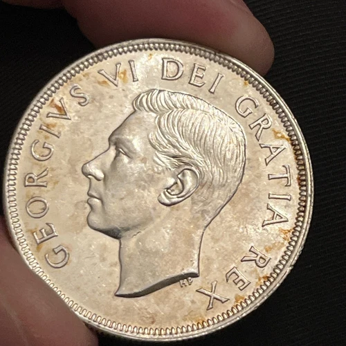 1949 - Canada Silver $1 Dollar - George VI - UNC, Luster
