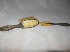 ANTIQUE SILVER PLATE BRUSH AND COMB VANITY SET