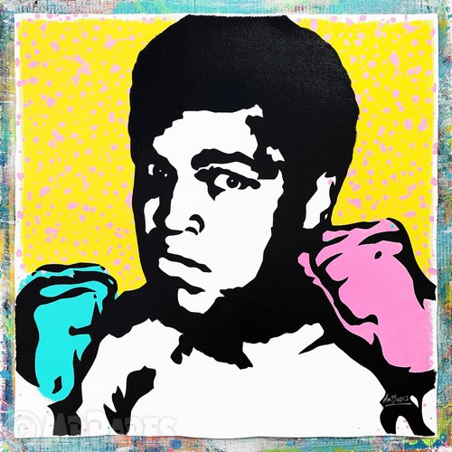 Muhammad Ali - Original Pop Art Gemälde von Babes Kopp - Boxsport Legende - Bild 2 von 5