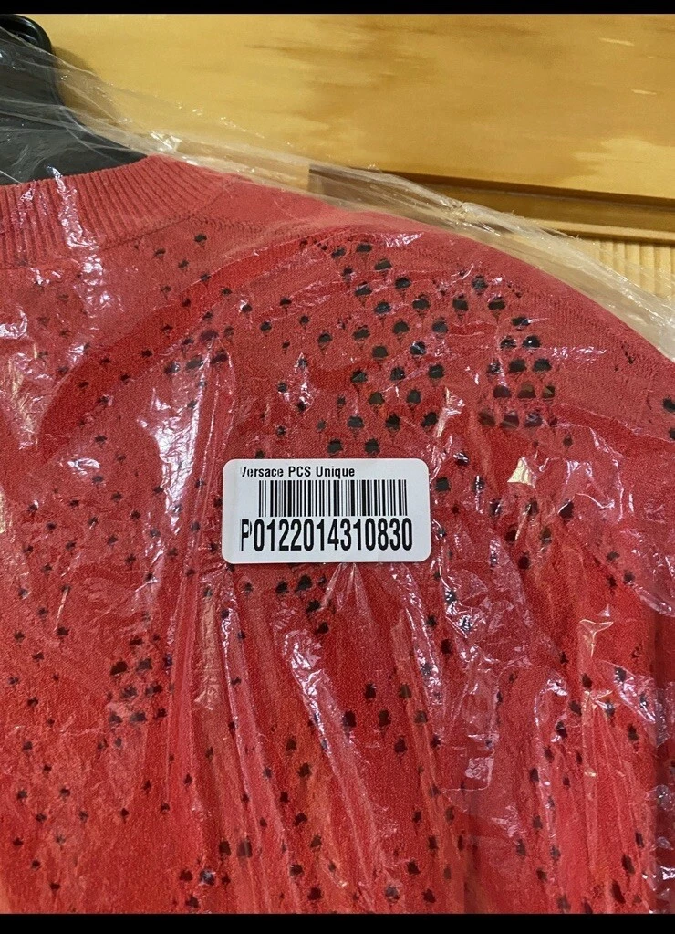 Felpe Donna Versace Lavorate a Maglia Donna Colore Rosso Taglia 42 (US 8) NUOVE SENZA ETICHETTE