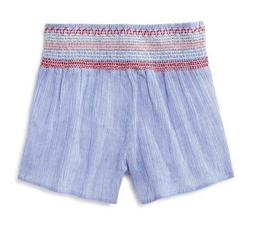 VINTAGE HAVANA Little Girls' Cotton Smocked Shorts sz S (5T-6) Blue - Picture 2 of 3