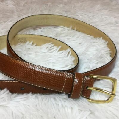 Brown leather Belt size 40 John Henry Embossed Textured Genuine Cowhide