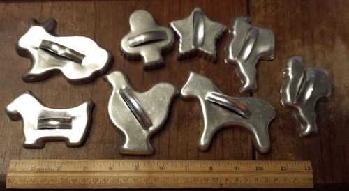 lot of vintage aluminum cookie cutters