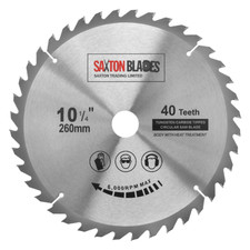 Saxton TCT Circular Wood Saw Blade 260mm x 30mm x 40T for Dewalt Bosch Makita