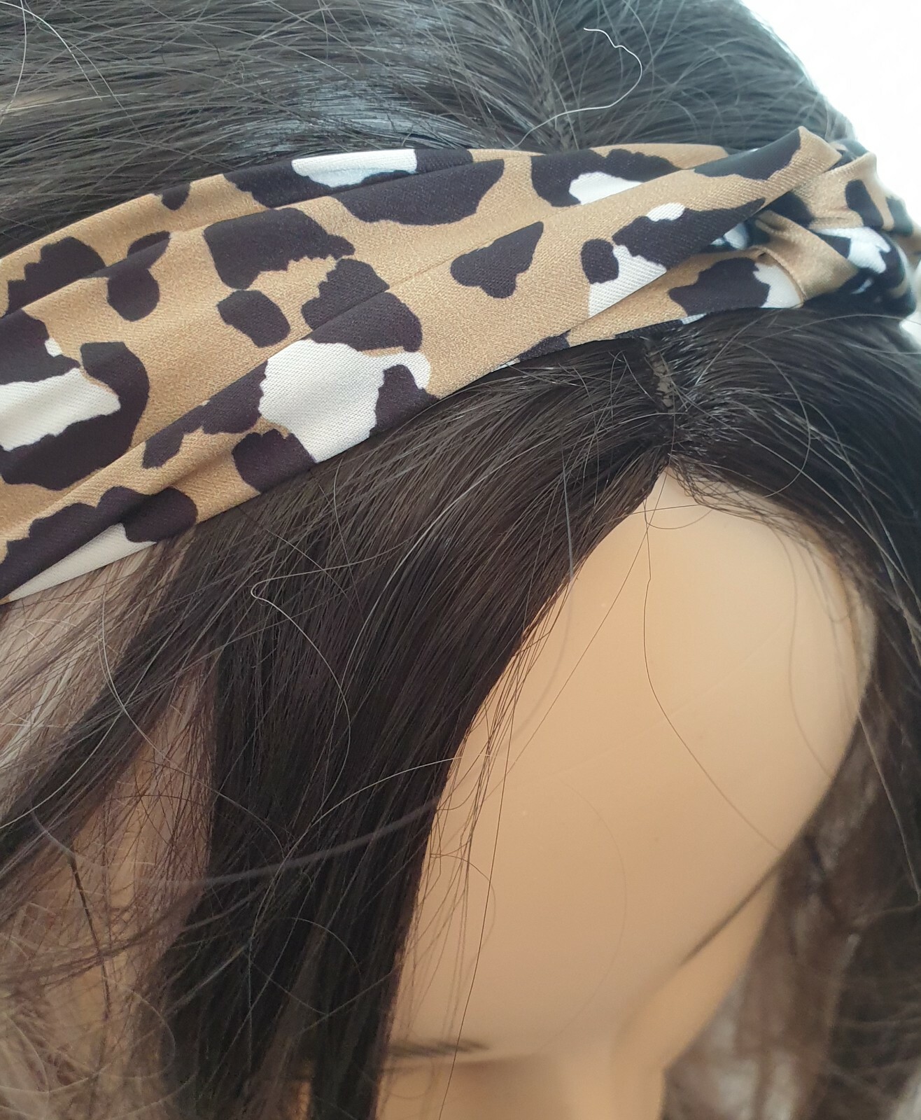NEW Gold Leopard Print Fabric Link Detail Headband Bandeaux Womens Hair Fashion