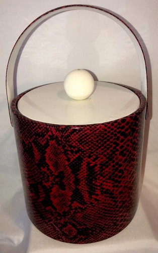 Vintage Mcm Eiskübel Kunst Schlangenhaut Rot �� - Bild 5 von 11