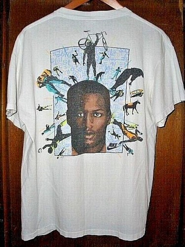 BO JACKSON VINTG RARE 1990s NIKE 2x SIDED GRAPHICS T-SHIRT SIZE L 41-43 - Picture 5 of 12