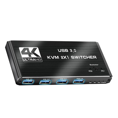 2 in 1 Out  HDMI 2.0 KVM USB Switch USB 3.0 KVM Switch Support HDMI 2.0 HDCP 2.2
