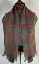 Baar Beards Scarf Japan Soft Colorful Plaid Acrylic Wool Blend W Fringe Vintage