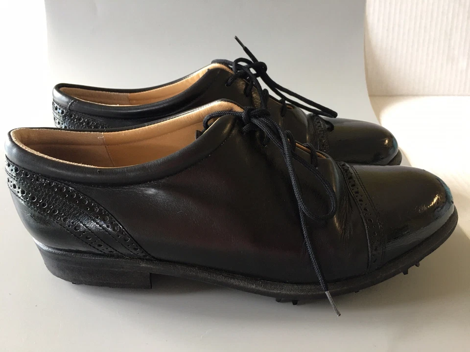 Zapatos de golf Walter Genuin para mujer EE. UU. 7 cuero negro Italia Foto 3 de 4