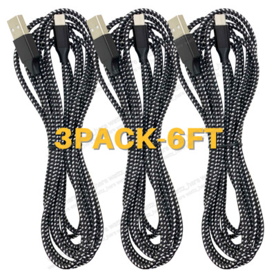 3 Pack Fast Charger Cable Heavy Duty For iPhone 14 13 12 11 XR 8 7 Charging Cord