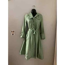 vintage green flared jacket with hood Mod Maid coat hooded jacket