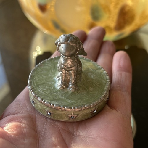Resurrection Easter Pewter Trinket Box Lamb Angel Jesus Loves Me Applied Enamel - Picture 9 of 11