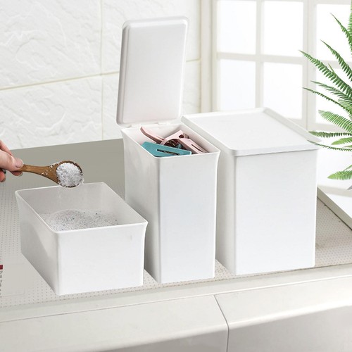 Laundry Detergent Powder Container Rectangle for Laundry Room Home Bathroom - Picture 2 of 11