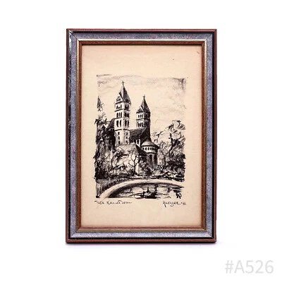 Original Gravure À L'Eau-forte „ La Kaiserdom “ Signé Meyer Avec Cadre & Vitrage - Photo 1/4