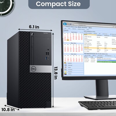 PC Dell Optiplex 7040 MT Reconditionné - I7-6700, 32Go RAM, SSD 960Go, W11