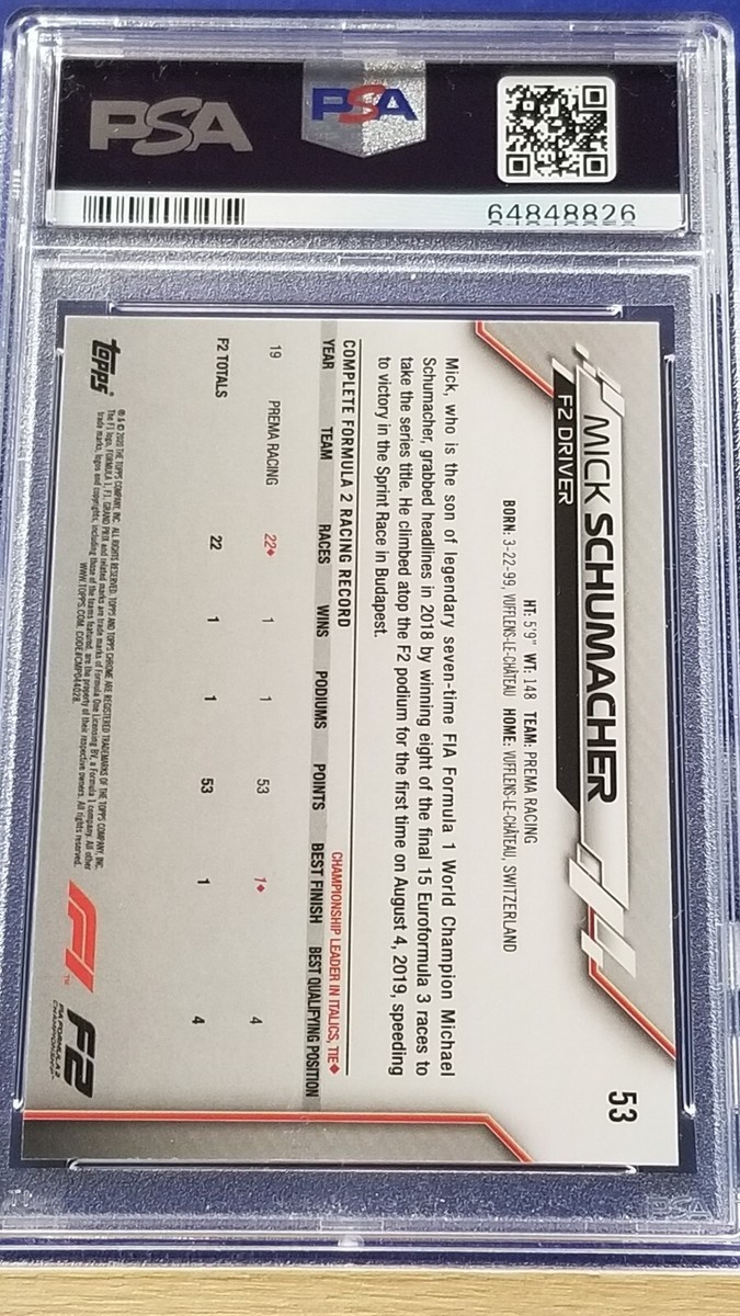 Mick Schumacher - 2020 Topps Chrome Formula 1 PSA 10 | eBay Mick Schumacher - 2020 Topps Chrome Formula 1 PSA 10 | eBay