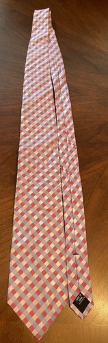 Merona Pink Blue 100% Silk Men’s Neck Tie Made In China - Picture 3 of 9