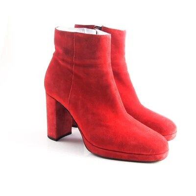 FREE LANCE Stiefeletten Hoher Absatz Rot Wildleder Damen US 8 Eu 38 - Bild 1 von 4