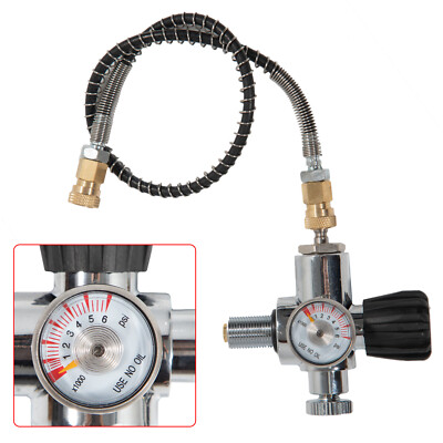 High Pressure PCP Paintball Fill Station Air Tank Valve Regulator + Hose 4500PSI