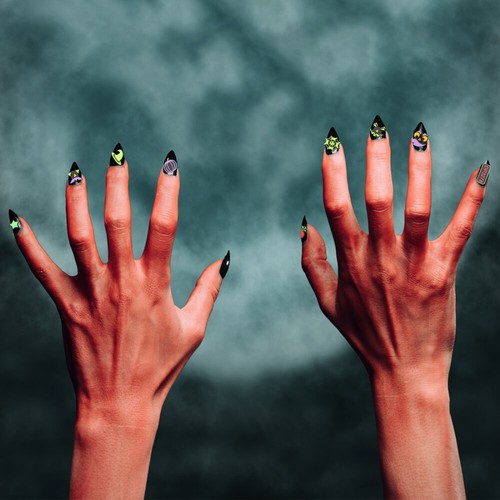 5 Sheets Bat Nail Decals Halloween Stickers Fluorescent for eBay