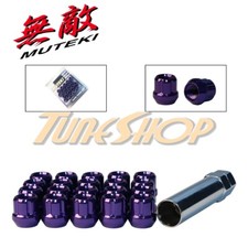 Muteki Open End Spline Tuner Lock Lug Nuts 12x1.5 1.5 Acorn Wheel Rim Purple H