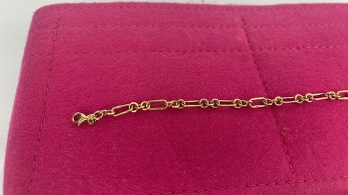 14K Yellow Italy 585 Gold Figaro Chain Link Bracelet 7.5”L Weight 1.9g - Picture 3 of 11