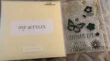 Close To My Heart Acrylix Stamp Set C1287 Celebrate Life Scrapbook Cards Crafts