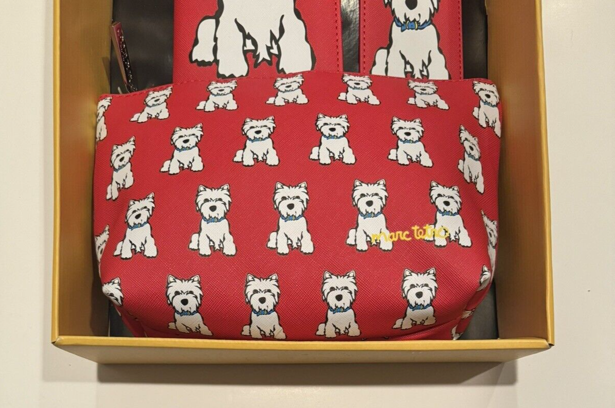 Marc Tetro Travel Set Westie Dog Cosmetic Makeup Bag Luggage  display picture 1