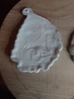 Set of 2 Vintage Art Pottery Handmade Christmas Santa Claus Hobbyist Ornament  — photo 4
