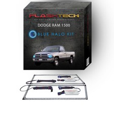 Blue Angel Eye Led Headlight Halo Kit For 1994-2002 Dodge Ram 1500 Headlights