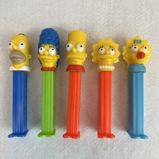 PEZ Dispensers The Simpsons Lot of 5 Set Retired Homer Marge Bart Lisa Maggie