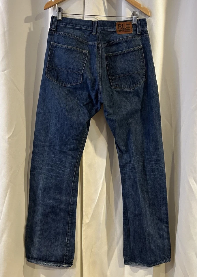 Мужские джинсы поло Ralph Lauren размер 34 Townshend G.I.V.E. Синий кнопка мухи загрузки вырез - Изображение 4 из 4