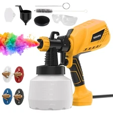 1000W Paint Sprayer HVLP Electric Spray Paint Gun with 41 Fl Oz Container Yellow