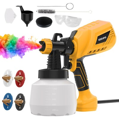 #ad #ad 1000W Paint Sprayer HVLP Electric Spray Paint Gun with 41 Fl Oz Container Yellow $36.69