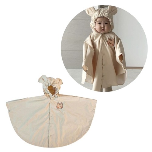 Children Rain Poncho Coat Jacket with Backpack Position Student RainWear - Picture 7 of 11
