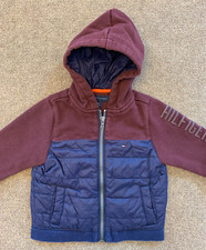 Tommy Hilfiger Jacket Toddler 18M Hooded Colorblock Nylon Spell Out Youth Fleece