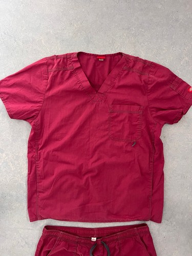 Dickies Scrubs Set Medical Uniform No Size PRBLY Large See Photos Red Good Shape - Picture 8 of 11