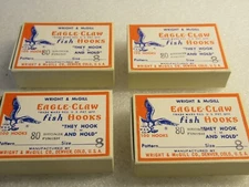 400 Vintage Wright McGill Fishing Hooks Eagle Claw Bronze  Size 8 Style 80