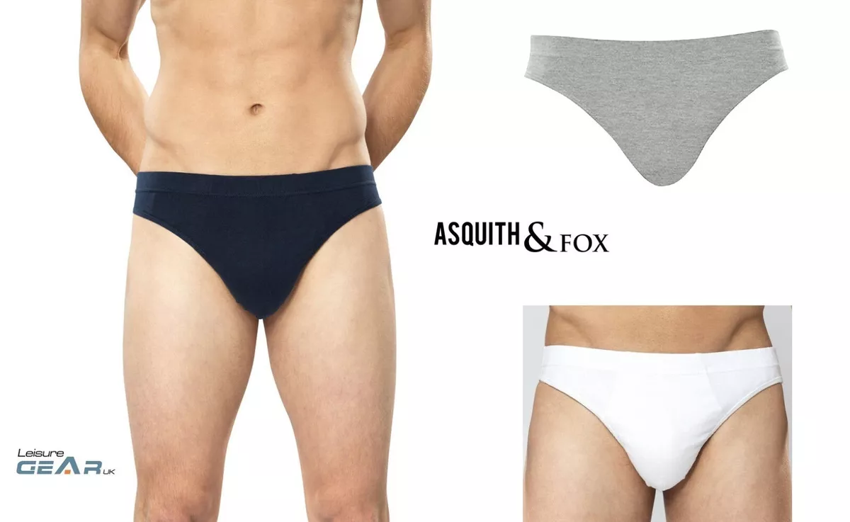 3 PACK Mens Pants Slip Briefs 100% Cotton ASQUITH & FOX Underpants