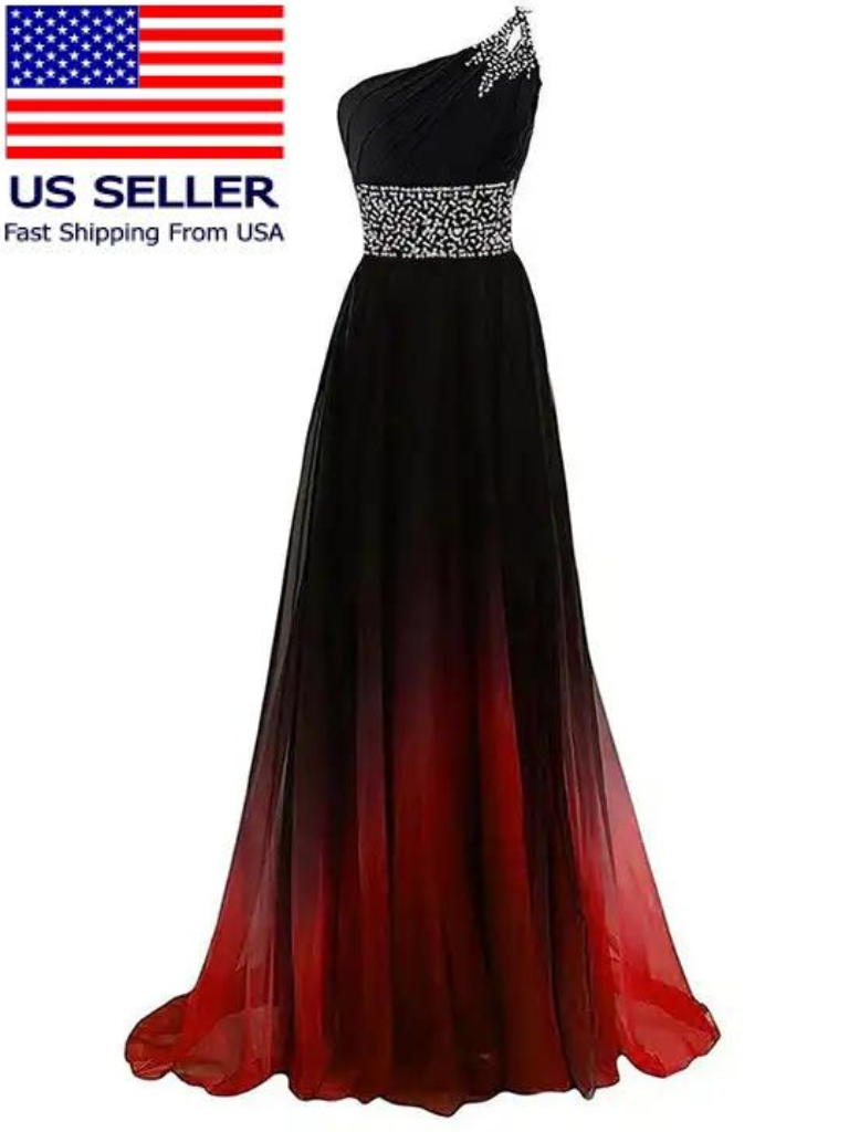 Prom Ladies Evening Party Dress Gradient Color Bandage Bridesmaids  Homecoming