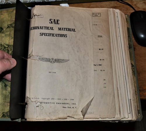 Cuaderno Ternstedt de colección 1944 Segunda Guerra Mundial SAE AMS material aeronáutico - Imagen 1 de 12